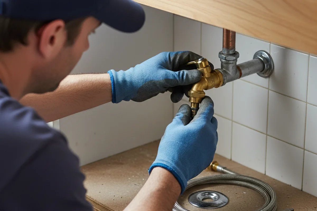 Shutoff valve and fitting work during Burst Pipe Repair in Imlay